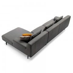 【精品】千匠一品轻奢意式极简优质纳帕皮+碳素钢脚客厅3+贵沙发/双扶手三人位沙发R15-M