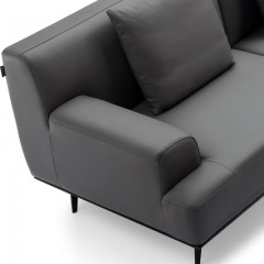 【精品】千匠一品轻奢意式极简优质纳帕皮+碳素钢脚客厅3+贵沙发/双扶手三人位沙发R15-M