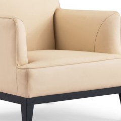 【精品】千匠一品轻奢意式极简优质纳帕皮＋碳素钢底架休闲椅Y09-M