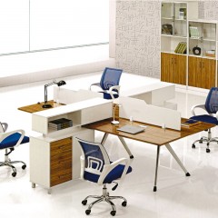 千匠一品现代优质环保型三聚氰胺板四人位办公桌C5503-E