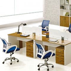 千匠一品现代优质环保型三聚氰胺板四人位办公桌C5601-E