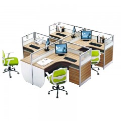 千匠一品现代优质环保型三聚氰胺板四人位办公桌C6501-E