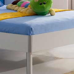 千匠一品儿童青少年环保型高密度板板式床单人床蓝色床现代简约8863-Y