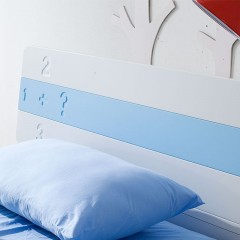 千匠一品环保型高密度板板式床单人床简约蓝白色儿童床现代简约8867-Y