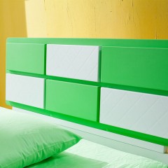 千匠一品环保型高密度板板式床单人床孩绿色儿童床现代简约8868-Y