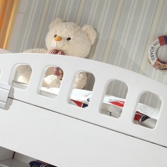 千匠一品儿童优质实木地中海风格多功能床子母床带储物柜上下床组合903-Y