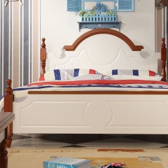 千匠一品地中海风格优质实木橡木1.5M双人床简约卧室床9902-Y