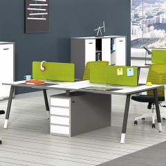 千匠一品现代风格实木颗粒板E1级板材四人位办公桌HE-653C-E