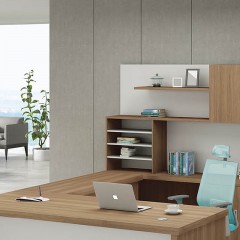 千匠一品现代风格实木颗粒板E1级板材主台+升降台+书柜组合ZH-870-Y