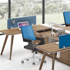 千匠一品现代风格实木颗粒板E1级板材四人位办公桌ZH-821B-E
