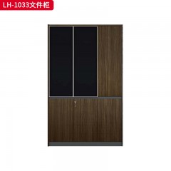 千匠一品 办公风格 E1级刨花板+三聚氰胺饰面纸+玻璃+优质五金配件 高档大气文件柜 LH-1033文件柜-X