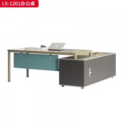 千匠一品 办公风格 E1级刨花板+三聚氰胺饰面纸+铁脚喷漆 高档大气办公桌 LS-1201办公桌-X