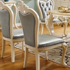 △千匠一品法式优质橡胶木板木结合经典餐厅系列餐椅916-Y