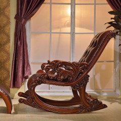 △千匠一品美式风格客厅实木美式摇椅（含脚踏）8816-P