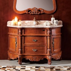千匠一品欧式轻奢泰国橡胶木浴室柜+镜子EM8051-Z