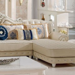 千匠一品 法式沙发高档实木雕花优质橡木+仿真皮配布家具组合xf-9071#-M