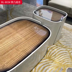 【精品】千匠一品 轻奢现代 E1级环保板+钢琴烤漆+优加利木纹+航空金属 时尚大气茶几BL803-L