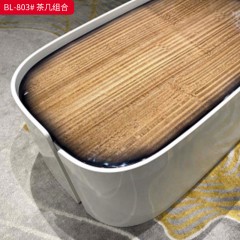 【精品】千匠一品 轻奢现代 E1级环保板+钢琴烤漆+优加利木纹+航空金属 时尚大气茶几BL803-L