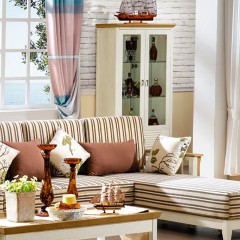 △千匠一品地中海优质白蜡木+高密度板客厅沙发组合A9809S-M