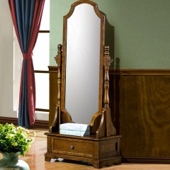 △千匠一品美式优质白蜡木框架卧室试衣镜1001J-M