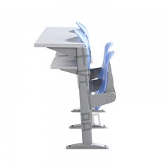 千匠一品院校办公家具固定式支架双层台面优质三聚氰胺板课桌椅XJ-K31