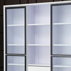 千匠一品简约现代书柜书架密度板带铝矿门自由组合简易组合柜格子储物柜F01-R