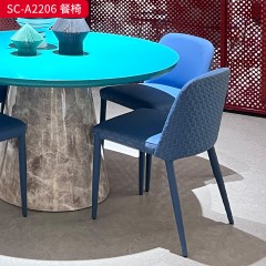 千匠一品 现代风格 西皮+碳素钢架+灰钛色 高档大气餐椅 SC-A2206 餐椅-X