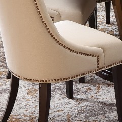 △【精品】千匠一品轻奢美式优质榉木+棉麻布餐椅SD3212-M