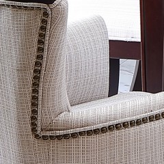 △【精品】千匠一品轻奢美式优质榉木+棉麻布餐椅SD3202-M