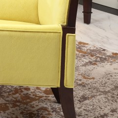【精品】千匠一品轻奢美式优质榉木+棉麻布扶手椅SD3201-M