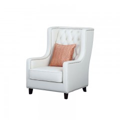 【精品】千匠一品轻奢美式优质白蜡皮客厅单椅SD6218-M