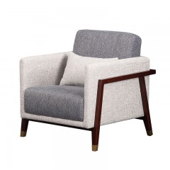 【精品】千匠一品轻奢美式优质棉麻布客厅单椅SD6228-M