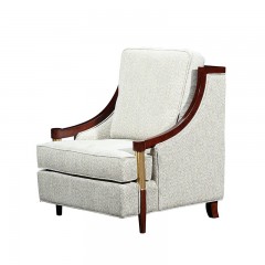 【精品】千匠一品轻奢美式优质高档棉麻布单椅SD6211-M