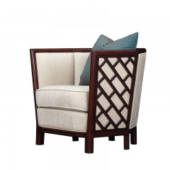 【精品】千匠一品轻奢美式优质高档棉麻布客厅单椅SD6210-M
