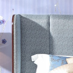 【精品】千匠一品轻奢美式优质榉木卧室1.8m布艺床SD1206-J