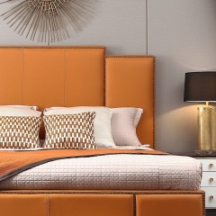 【精品】千匠一品轻奢美式优质榉木+环保油漆1.5m/1.8m卧室双人床SD1207-J