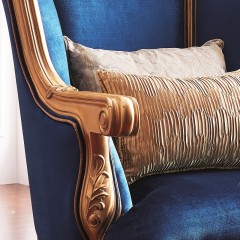 △【精品】千匠一品轻奢欧式卡雅楝优质布艺休闲椅MT-08206-M