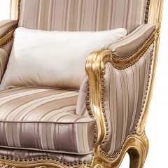 △【精品】千匠一品轻奢欧式优质卡雅楝实木休闲椅MT-08205-R