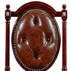△【精品】千匠一品轻奢美式优质进口榉木+桃花芯头层牛皮餐椅JME037-J