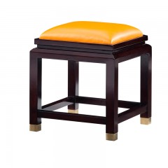 千匠一品新中式风格优质榉木多层实木板超纤皮/真皮妆凳MC10-B05-01-X