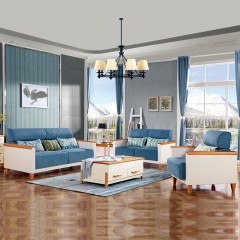 千匠一品北欧风格红橡+白橡全实木优质棉布沙发组合X06-X