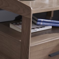 千匠一品意式极简白蜡木+实木多层板床头柜H5009-C