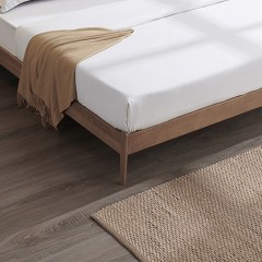 千匠一品意式极简白蜡木+实木多层板+松木排骨架床S1004-C