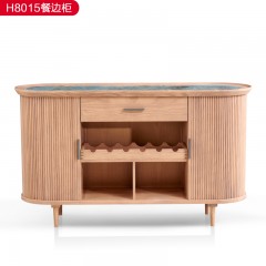 千匠一品意式极简风格优质主体为白蜡木+面是玛瑙绿奢石餐边柜-H8015-X
