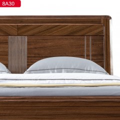 千匠一品中式现代风格优质胡桃木1.8m床-8A30-X
