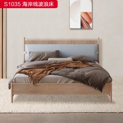 千匠一品 北欧风格 白蜡木+皮革床 简约大气床 S1035-X