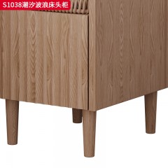千匠一品 北欧风格白蜡木+实木多层板床头柜简约大气床头柜 S1038-X