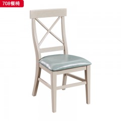 △【精品】千匠一品轻奢美式进口橡胶木+超纤皮餐椅-708-G