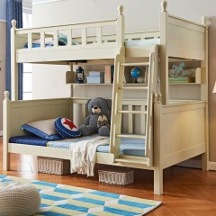 千匠一品儿童家具白蜡木橡木实木框架+环保油漆1.2米双层床F618-X