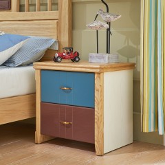 △千匠一品儿童家具白蜡木橡木实木框架+环保油漆床头柜F5002-X